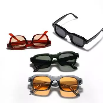 Очки Персонализированные модные солнцезащитные очки Мужские квадратные оправы Солнцезащитные очки Millennial Женские темно-зеленого