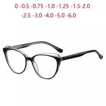 Очки по рецепту для близоруких женщин с блокировкой синего света «кошачий глаз» Myopia -1.75