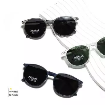 Очки Полуметаллические Круглые Поляризованные Солнцезащитные Очки I Мужские Уличные Солнцезащитные Очки Женские Ins темно-зеленого