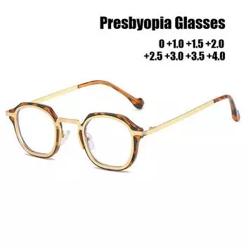Очки против синего света для зрения Оправа Steam Punk Очки для чтения Роскошные черепаховые оправы Очки для пресбиопии 0 до +4.0 +1.5