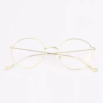 Очки Ретро Круглые Унисекс Металлическая Оправа Очки Декоративные Очки 140 X 50 мм золотой