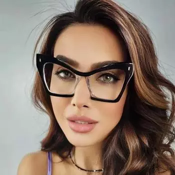 Очки Rice Nail Cateye с большой оправой, анти-синий свет, модные ретро-очки с большой оправой для компьютера, мужские плоские очки Anti-blue light