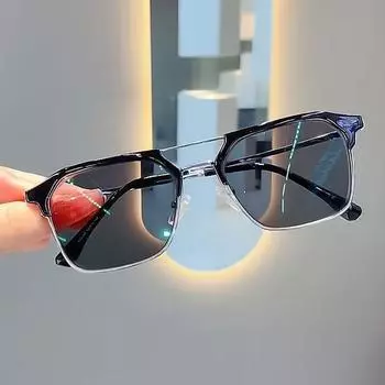 Очки Ruffian Handsome Anti-Blue Light для мужчин, обесцвечивание прилива, модные, с большим лицом, с двойным лучом, сверхлегкие, с большой оправой, женские, с двойным лучом no degree flat mirror
