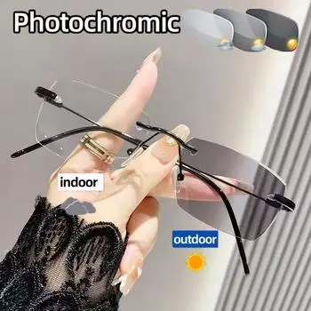 Очки с блокировкой синего света, меняющие цвет, модные, анти-синий свет, без оправы, бизнес, без оправы