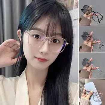 Очки с блокировкой синего света, унисекс, большая оправа, четкий обзор, прочный шарнир, прозрачные с полями, защита глаз, прозрачные очки с синим светом, очки, очки коричневый