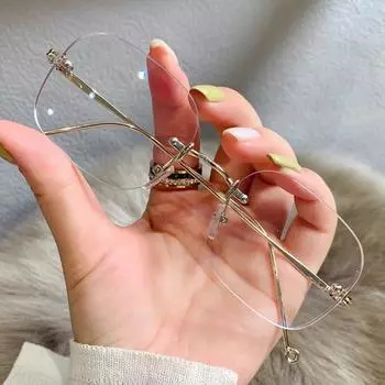 Очки с блокировкой синего света, унисекс, в большой оправе, без оправы, прозрачный обзор, прочный шарнир, прозрачная защита глаз, прозрачные очки с синим светом, очки, очки золотистый