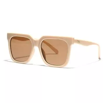 Очки с большой квадратной оправой, женские солнцезащитные очки с металлическими заклепками, закрывающие лицо, мужские бежевый