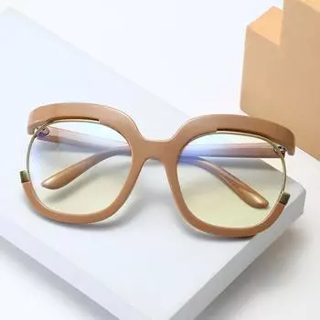 Очки с большой оправой Радужные очки Оправа Полуоправа Оправа Анти-синий Плоские очки 0