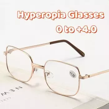 Очки с диоптриями, устойчивые к царапинам, сверхлегкие прозрачные очки для чтения, пресбиопические очки с квадратной оправой и полной оправой, пресбиопические очки с защитой от усталости 0