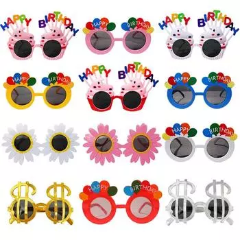 Очки с днем рождения, реквизит для фотосессии, девичник, день рождения, украшение, фотокабина, очки на день рождения для взрослых и детей Black Daisy