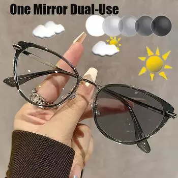 Очки с квадратной оправой «кошачий глаз» Фотохромные женские очки с защитой от синего света Компьютерные очки Прозрачная оправа для очков