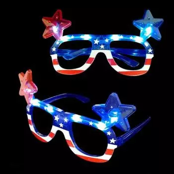 Очки с подсветкой в честь Дня независимости, 4-й американский флаг, мигающие шторы, светодиоды июля, ветераны