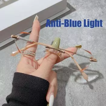 Очки с защитой от синего света, безрамные очки с обрезанным краем, модные очки Starlight Fine Flash