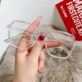 Очки с защитой от синего света для мужчин, плоские очки в простой квадратной оправе для близоруких женщин, готовые очки Xiaohongshu в одном стиле Anti blue light