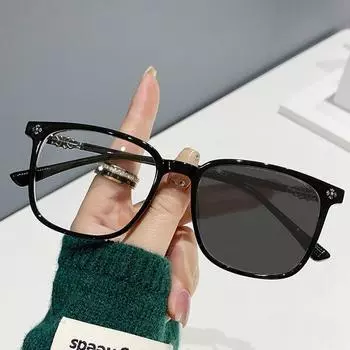 Очки с защитой от синего света, меняющие цвет, стиль студента Круаксена, интернет-знаменитость, очки в большой оправе, меняющие цвет, модная мужская оправа для очков -0 degree anti-blue light