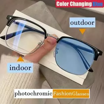 Очки с защитой от синего света, мужские, меняющие цвет зеркала, женские, модные, квадратные, очки для компьютера