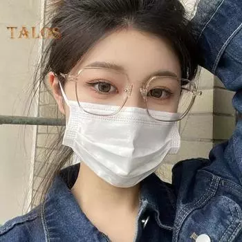 Очки с защитой от синего света, прозрачные очки с УФ-светом, прочные шарниры, легкая большая оправа без градусов, унисекс, очки для фотосессии A дубильная кора