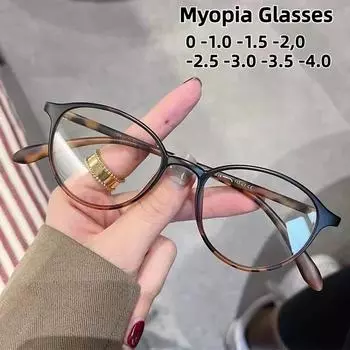Очки с защитой от синего света, прозрачные очки с высокой четкостью, ультралегкие очки для близорукости в маленькой оправе, ретро-художественные очки 0