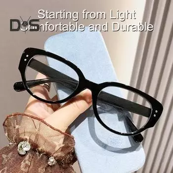 Очки с защитой от синего света, унисекс, ретро-оправа для глаз котенка, четкий обзор, сильный шарнир, защита глаз, прозрачные очки с синим светом, очки для офисного использования, очки чёрный