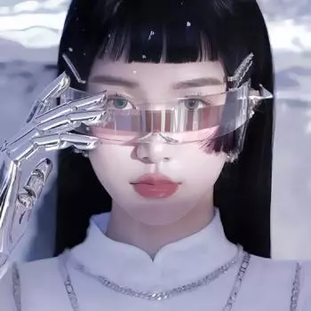 Очки с защитой от ультрафиолета, безрамный дизайн, стиль «наука и технологии», складные, ударопрочные, материал ПК красный