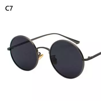 Очки с защитой от ультрафиолета Круглые очки Солнцезащитные очки в стиле стимпанк Круглые солнцезащитные очки Винтажные солнцезащитные очки C7