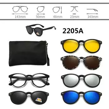 Очки с зажимом для путешествий, поляризационные оптические многофункциональные женские магнитные солнцезащитные очки с зажимом, популярные мужские солнцезащитные очки высокого качества унисекс ручной работы 2297A