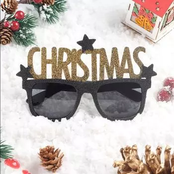 Очки Sd Веселого Рождества Забавная личность Красные рога Солнцезащитные очки, Соответствующая одежда Рождественская елка