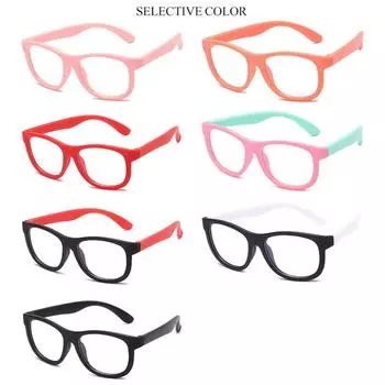 Очки Силиконовые Гибкие Очки Синий Свет Блокирующий Защита Глаз Компьютерные Очки Фильтр Синие Очки Дети Мальчики Девочки Ручная Работа 02 красный