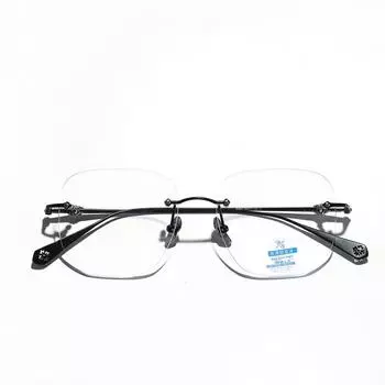 Очки Сверхлегкие металлические титановые очки мужские, очки для близорукости оправа, оправа без оправы плоские очки женские серебряный