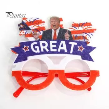 Очки Трампа Президентский реквизит для голосования Костюм MAGA Новинка Декоративные очки Американский национальный флаг Печать Очки для предвыборной кампании F