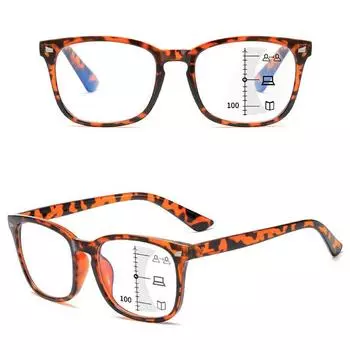Очки унисекс, компьютерные мультифокальные женские квадратные модные очки с диоптриями, антибликовые очки для чтения, мужские прогрессивные уникальные +2.0