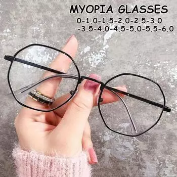 Очки унисекс по рецепту, новые модные готовые очки для близорукости, мужские и женские, с защитой от синего луча, близорукие очки с диоптрией до -6,0 0 чёрный