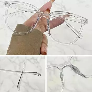 Очки унисекс с блокировкой синего света, большая овальная оправа в стиле ретро, четкий обзор, прочный шарнир с полями, защита глаз, прозрачные очки с синим светом, очки чёрный