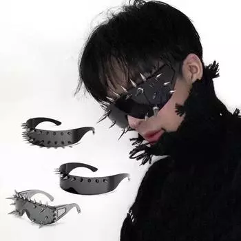 Очки унисекс с металлическими заклепками, солнцезащитные очки для вечеринок, легкий дизайн, солнцезащитные очки для косплея, очки-тени для женщин и мужчин A