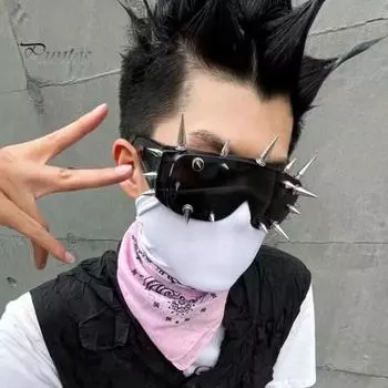 Очки унисекс с металлическими заклепками, солнцезащитные очки для вечеринок, легкий дизайн, солнцезащитные очки для косплея, очки-тени для женщин и мужчин A