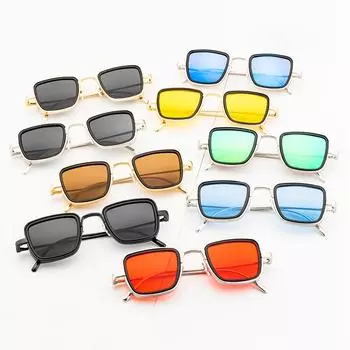 Очки унисекс, солнцезащитные очки, винтажные очки в стиле стимпанк UV400, женские и мужские квадратные нежные ювелирные изделия