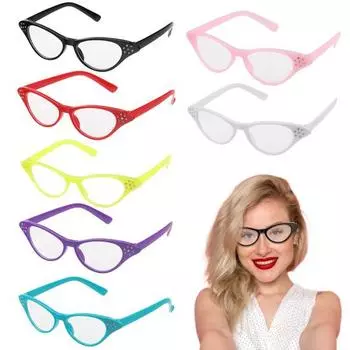 Очки унисекс в стиле ретро с кошачьими глазами, прозрачные линзы, прочный шарнир, косплей на Хэллоуин розовый