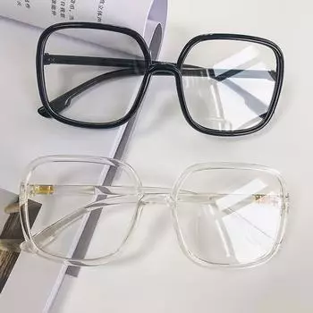 Очки в большой оправе, интернет-знаменитости, модное зеркало с анти-синим светом, корейский стиль, уличная фотография, плоское зеркало, очки для крупного плана -100