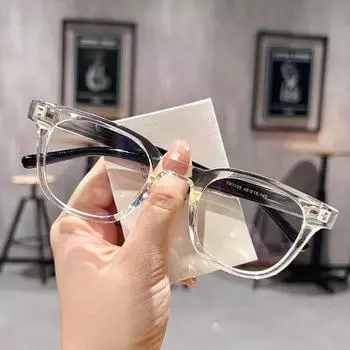 Очки в черной оправе для женщин без макияжа, очки в маленькой квадратной оправе в стиле Ins с защитой от синего света для мужчин, модные очки для близорукости TR90