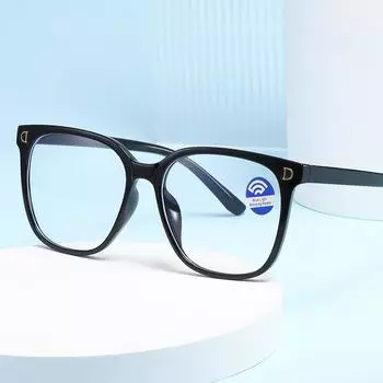 Очки в черной оправе, радиационно-стойкие и с защитой от синего света, без степени затемнения глаз, мужские очки, женские очки с большим лицом, тонкие очки для близорукости прозрачный
