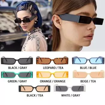 Очки в стиле хип-хоп UV400, модные оттенки, очки унисекс для мужчин и женщин, очки в прямоугольной оправе, винтажные солнцезащитные очки, нежные ювелирные изделия