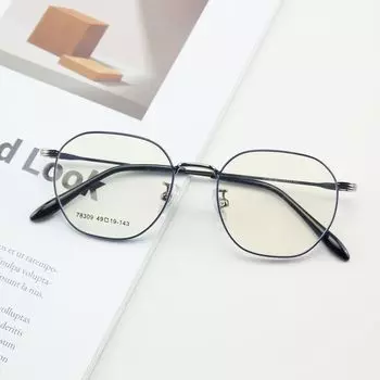 Очки в стиле ретро, двухцветное вакуумное покрытие, маленькие многоугольные очки в оправе, однотонные цвета для мужчин и женщин