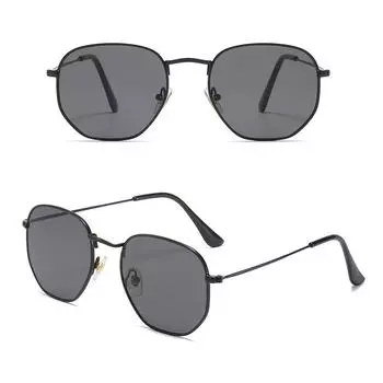 Очки в стиле ретро, солнцезащитные очки в металлической оправе, шестигранные винтажные модные женские и мужские очки, солнцезащитные очки Okulary, уникальные