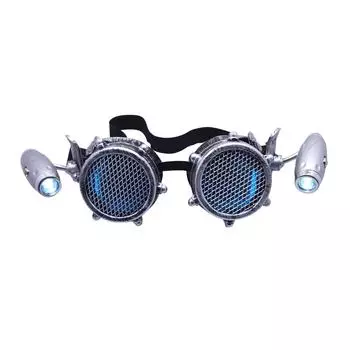 Очки в стиле стимпанк, реквизит для маскарада, очки для вечеринок, синие линзы, очки