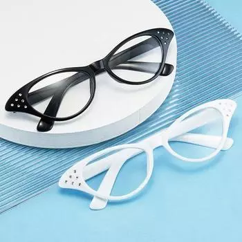 Очки Yousheng Unisex Retro Kitty Eye Frame Прозрачные линзы Clear View Strong Hinge Очки для косплея на Хэллоуин Вечеринки Клубы Очки красный