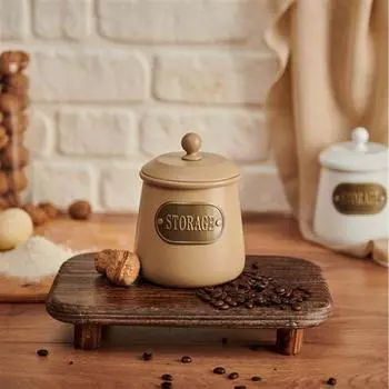 Оцинкованная банка для хранения специй Evabella, коричневая, 1000 мл