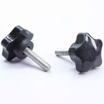 Оцинкованная ручка-звездочка из бакелита с ручкой сливового цвета (М6, М8, М10) M6x16