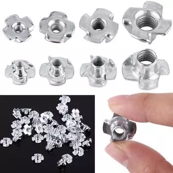 Оцинкованные тройники из углеродистой стали с четырьмя зубцами для деревообрабатывающей мебели M8 30pcs серебряный