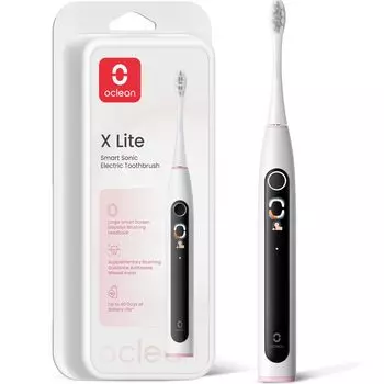 Oclean X Lite Smart Sonic электрическая зубная щетка Большая 8-зонная Нет приложения 5 Хватает на 40 IPX7 Совместимость с зарядкой — экран, отслеживание, управление одним нажатием,