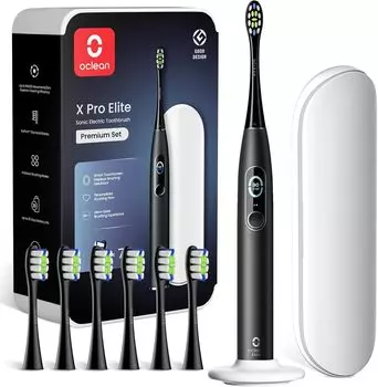 Oclean X Pro Elite Electric Toothbrush Set Scoring App 35 дней беспроводной быстрой звуковой 4 стены 7 насадок для путешествий IPX7 Водонепроницаемость - тихий,